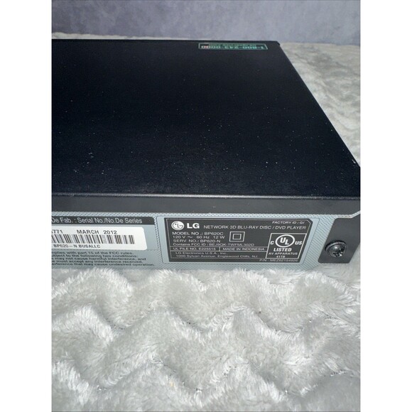 LG BP620C Receiver 3D Blu-ray DVD Player - HDMI - Receiver Only Tested Works - Picture 5 of 7